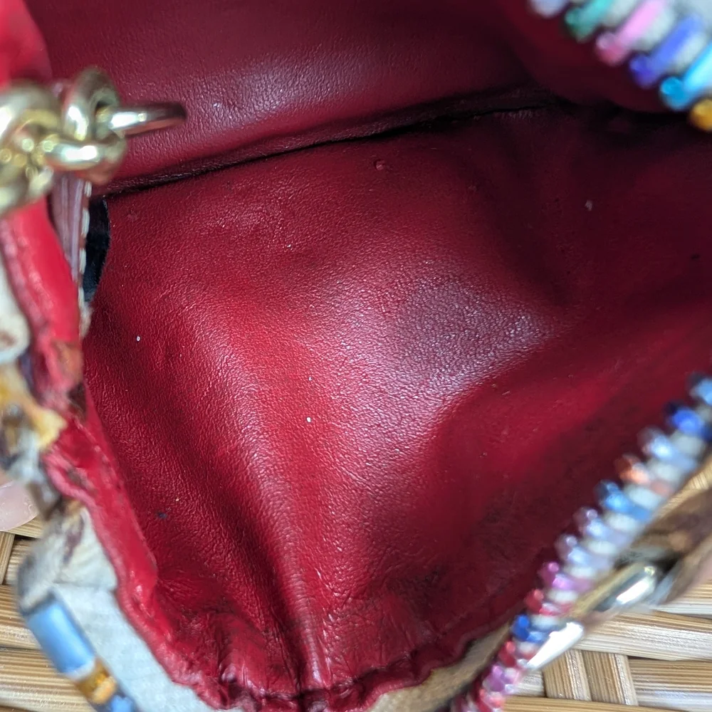 Dooney & Bourke Multicolor Graffiti Doodle Card Holder Coin Wallet Key Chain - Picture 12 of 15